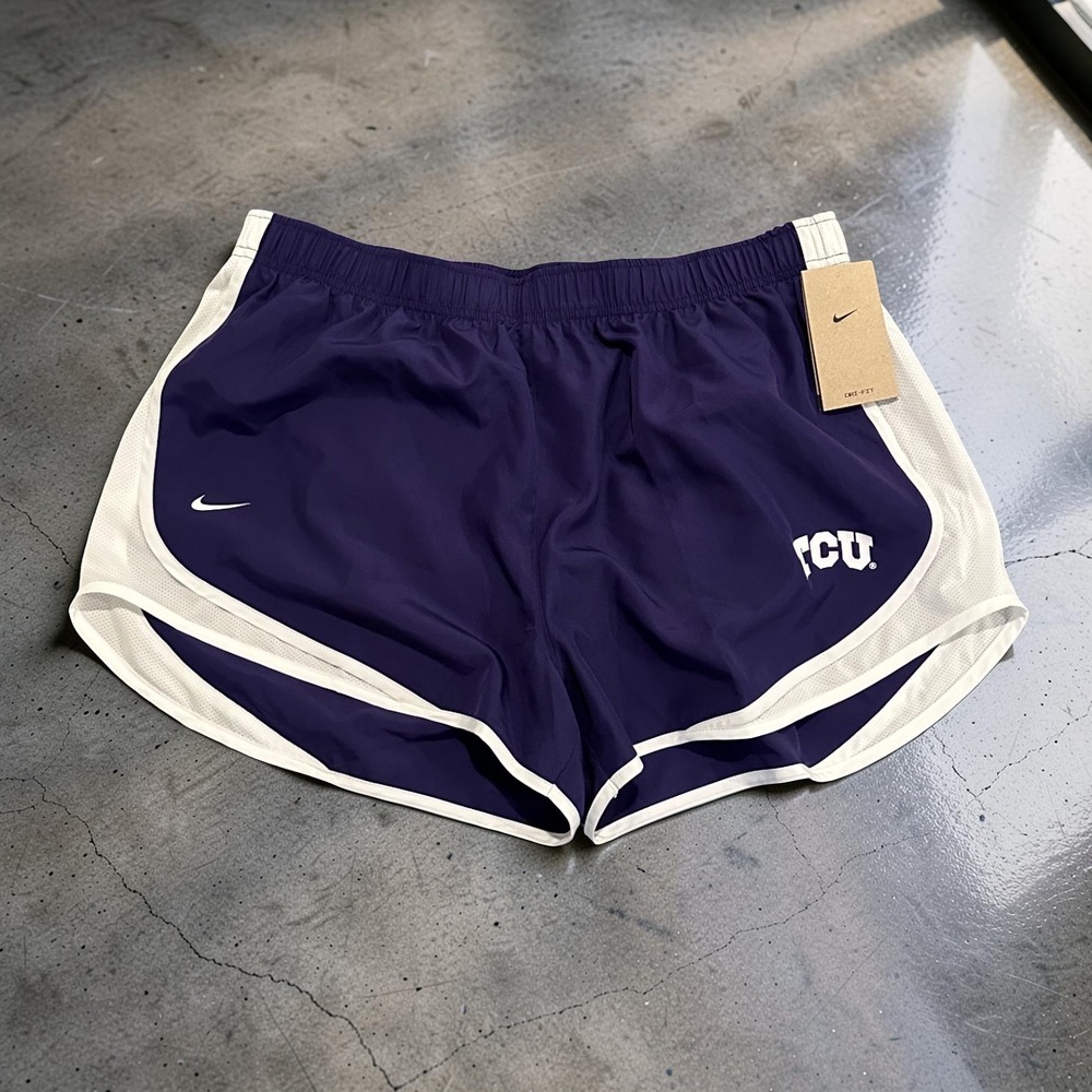 Nike TCU Horned Frogs Womens Tempo Shorts Purple Dri-FIT Running Size XL NWT